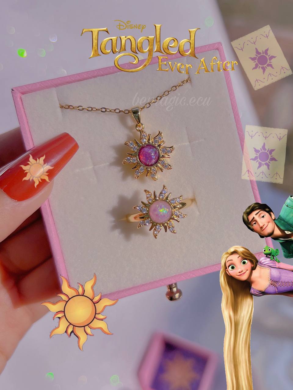 Set Rapunzel Disney Cadena y Anillo