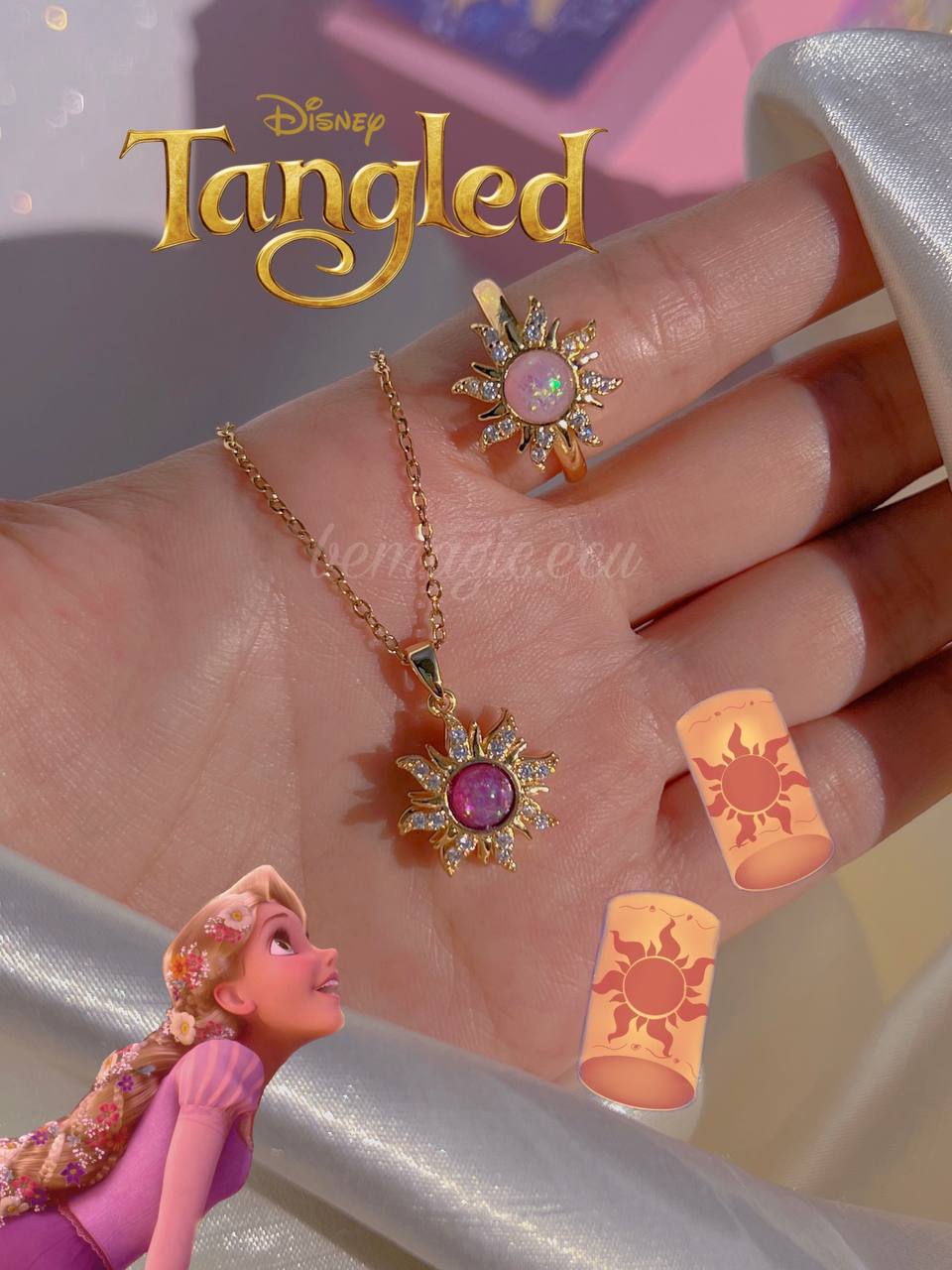 Set Rapunzel Disney Cadena y Anillo