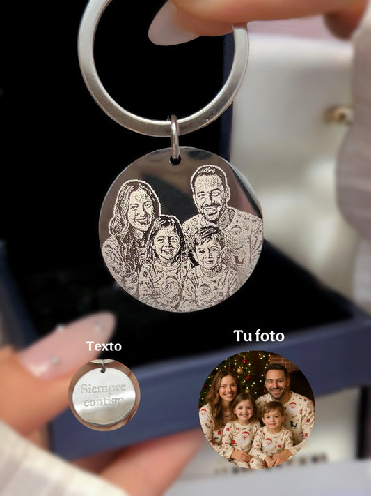 Llavero Fotograbado Redondo 30mm💕