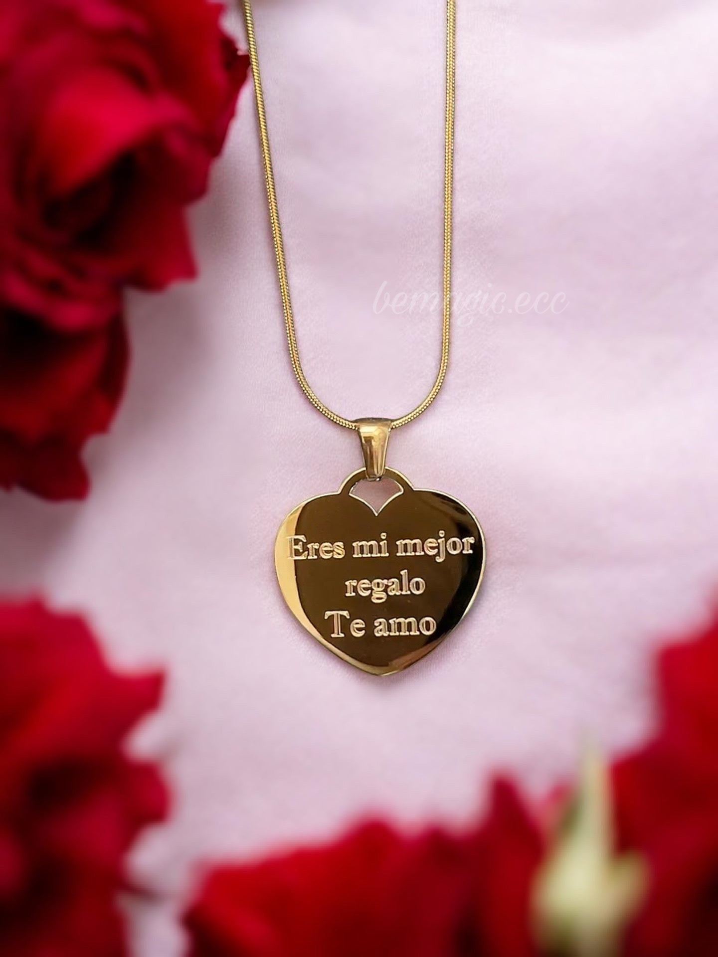 Collar fotograbado Medalla Corazón