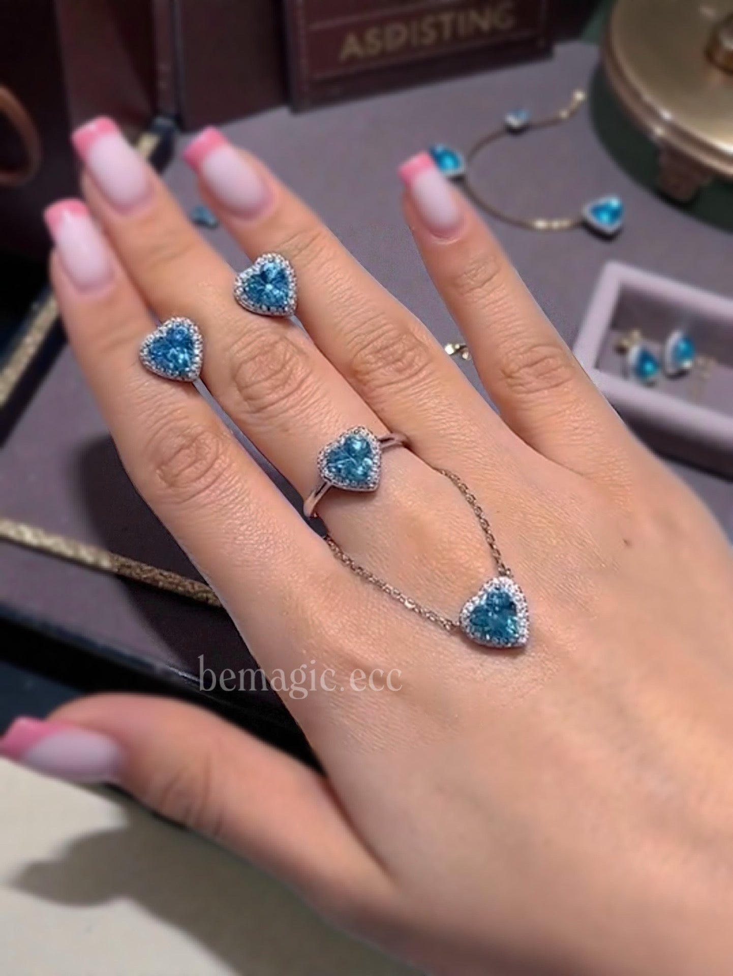 Set corazones celeste 🩵