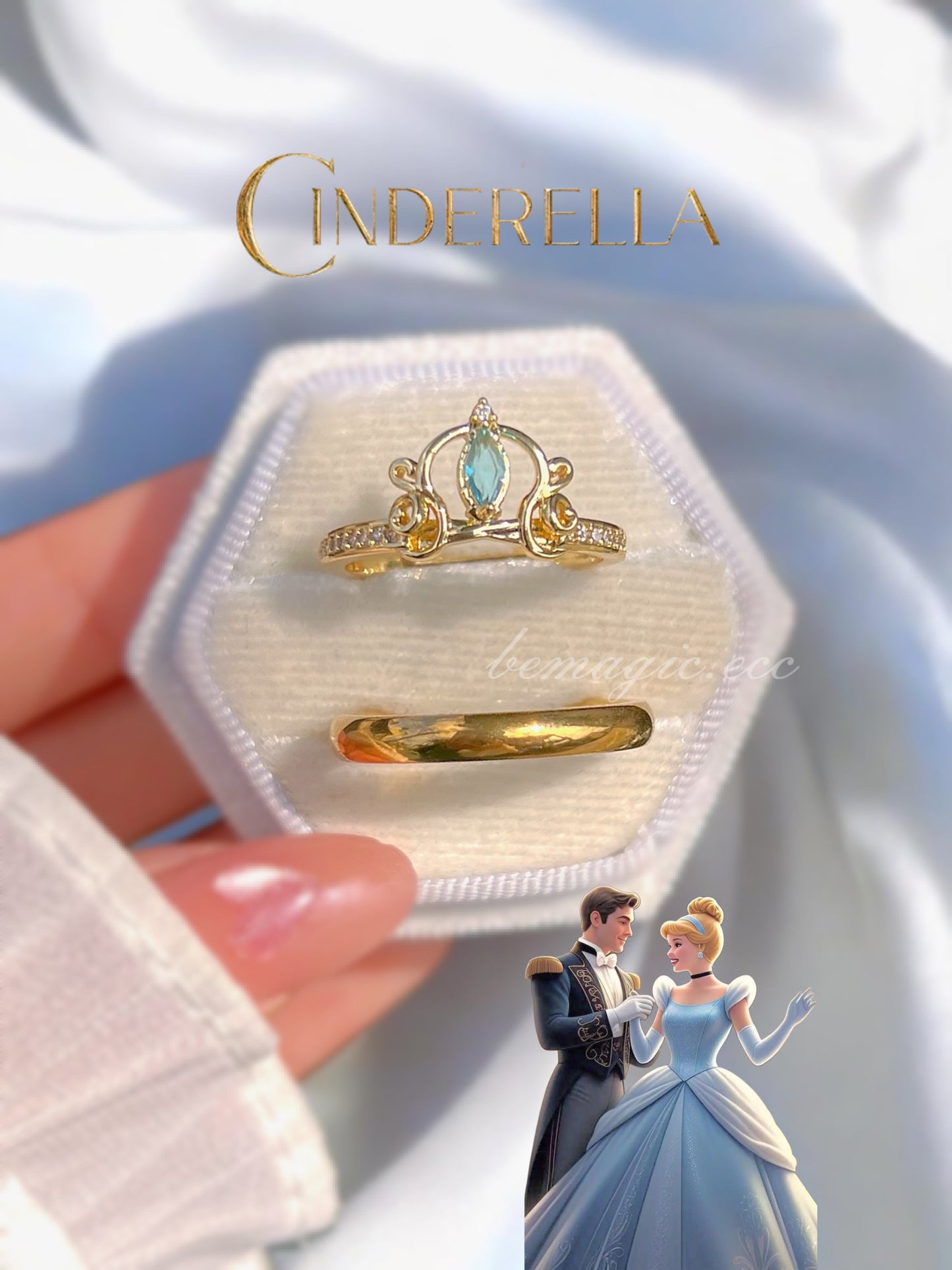 Set promesa Anillos Cenicienta💍🩵