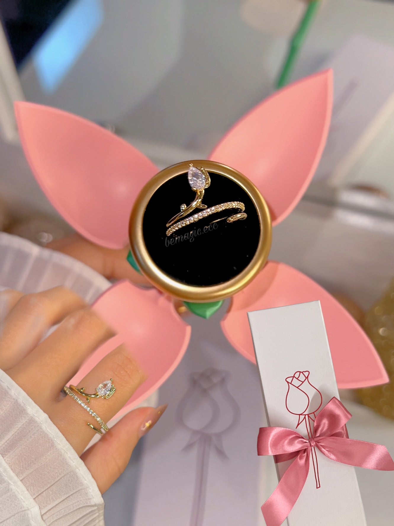 Regalo Diciembre cofre de tulipán y anillo promesa 💍🌷🎄