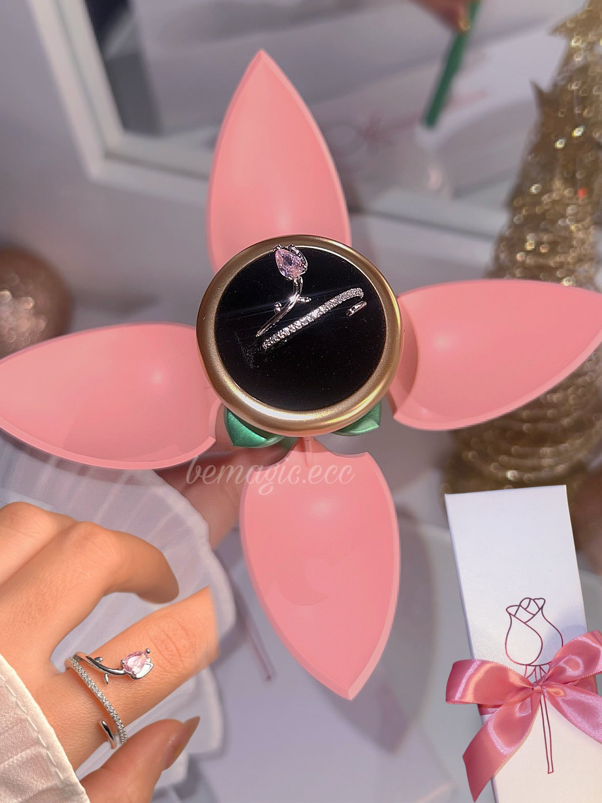 Regalo Diciembre cofre de tulipán y anillo promesa 💍🌷🎄