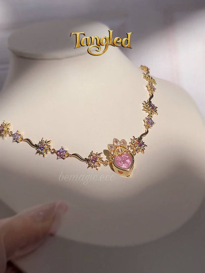 Collar floral inspirado en Rapunzel👑💜🌸