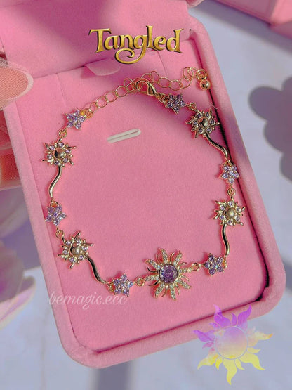 Brazalete Princesa Girasol Morado – Lujo Ligero que Encanta🌟
